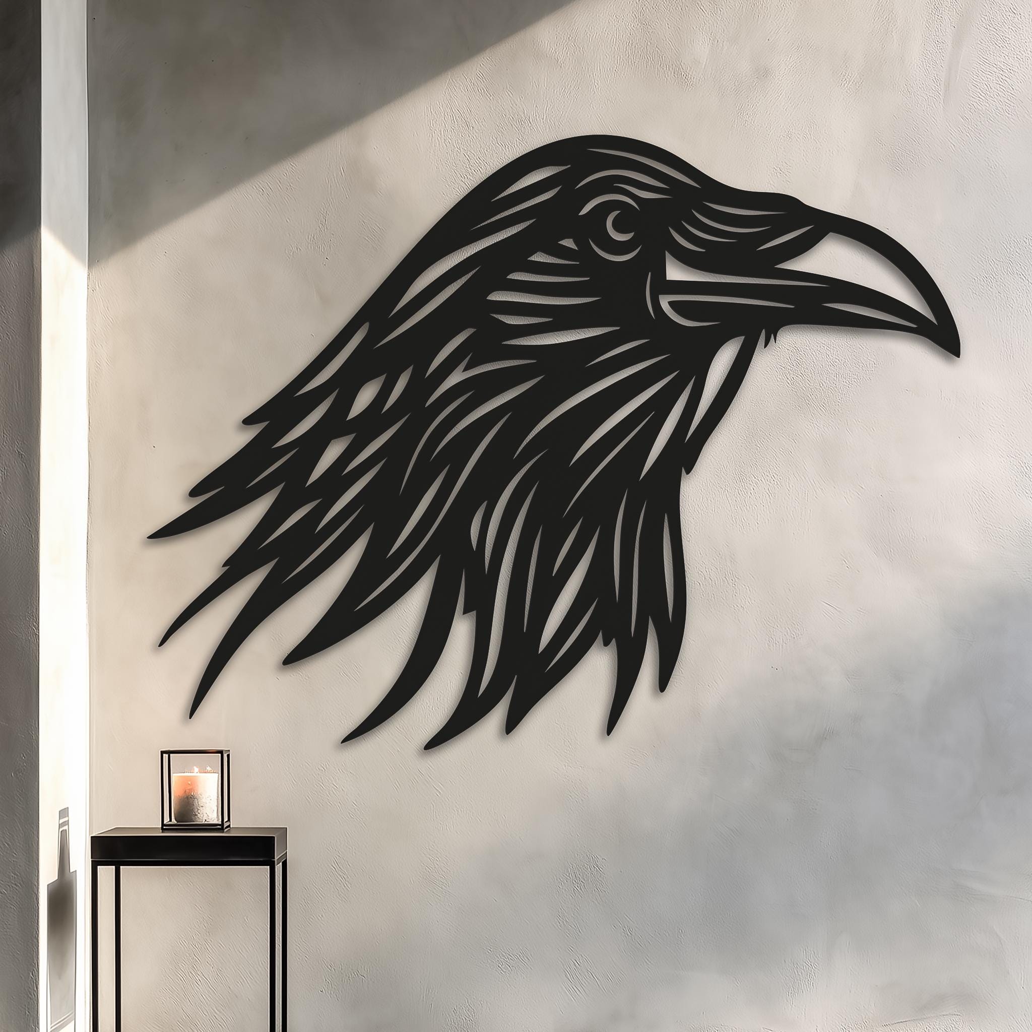 May include: A four-part infographic showing product features: a black metal surface with a powder-coated finish, a 2 mm thickness indicated by a caliper icon, a 2 cm wall offset with a side-view spacer, and a metal bracket for hanging.