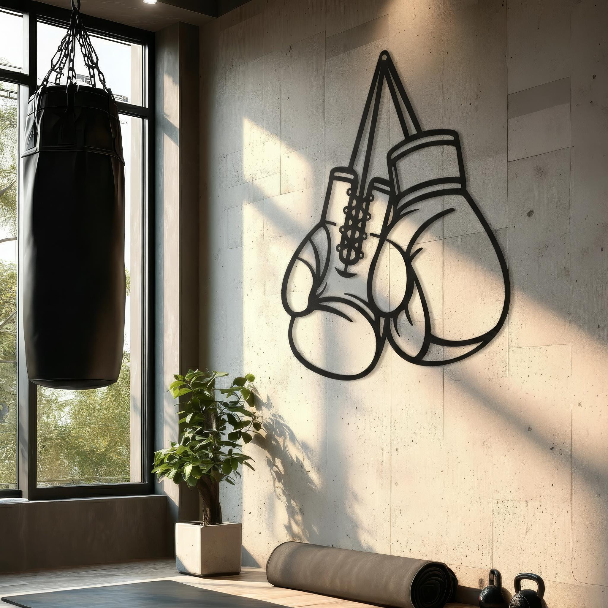 May include: A four-part infographic showing product features: a black metal surface with a powder-coated finish, a 2 mm thickness indicated by a caliper icon, a 2 cm wall offset with a side-view spacer, and a metal bracket for hanging.