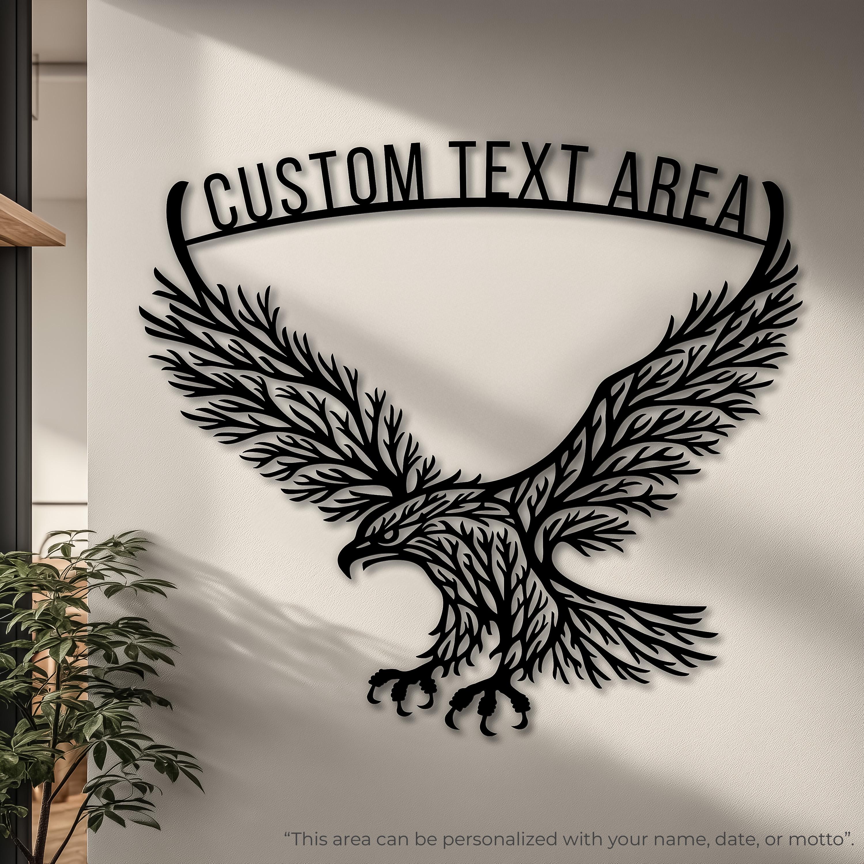 Custom eagle wall sign, add name or date, digital proof within 24 hours