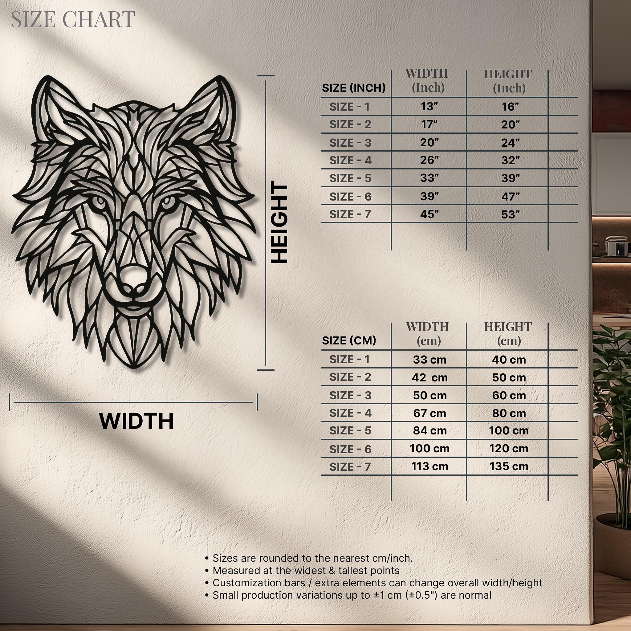 Custom Wolf Metal Wall Art, Personalized Last Name Sign, Geometric Animal Head, Cabin Lodge Decor, Gift for Hunter Dad, Outdoor Nature image 4