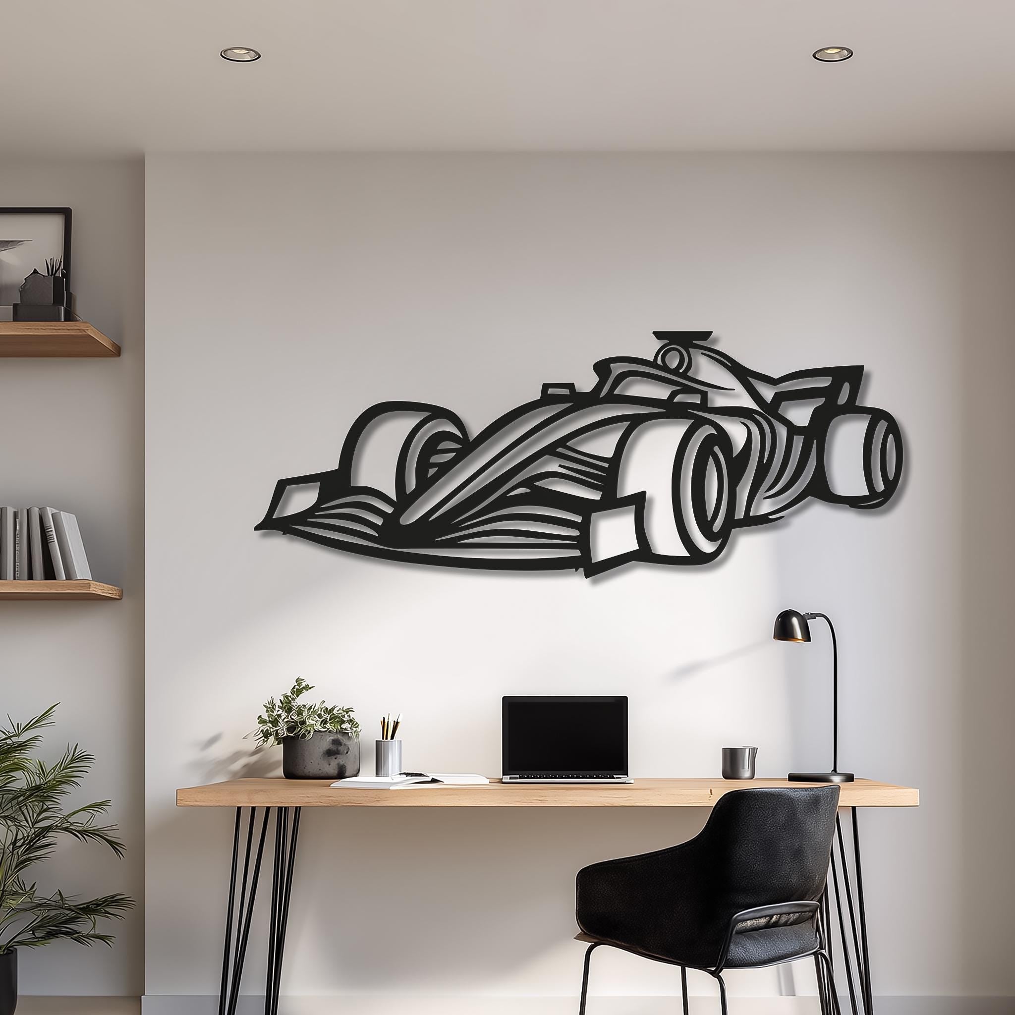 Custom Formula Style Car Metal Wall Art, High Speed Motorsport Decor, Sim Racing Setup Sign, Grand Prix Silhouette, Gift for Husband image 8